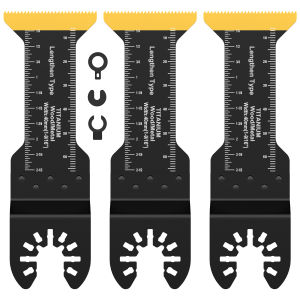 3Pcs Extra-Long Titanium Bi-Metal Oscillating Saw Blade Set Multifunctional Multitool Blades Universal Cutting Oscillating Blade