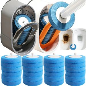 Toilet Brushes Wall-mounte Disposable Toilet Brush with Automatic Holder Bathroom Replaceable Brush Head Toilet Brush Holder