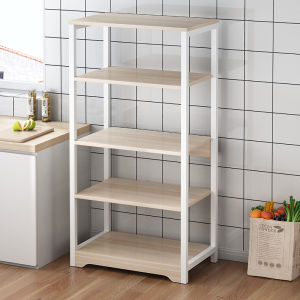 Kitchen Multi-layer Stand-Mounted Microwave Oven Rack Storage Organizer Metal Material Rust-proof for Home Use