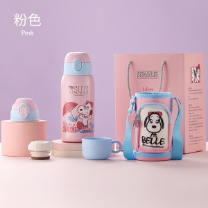 Childrens Thermal Cup with Straw Water Cup 316 Food Grade Kindergarten Baby School Special Water Bottle  Cartoon PP Material