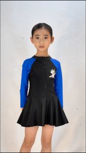 ชุดว่ายน้ำเด็กน่ารัก ชุดว่ายน้ำวันพีช ชุดว่ายน้ำกันUV ชุดว่ายน้ำแขนยาวกระโปรง รุ่น E1309