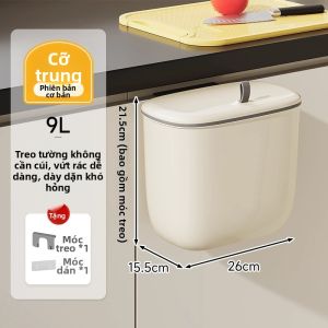 Thùng Rác Treo Có Nắp Đậy Hình Cartoon Dễ Thương