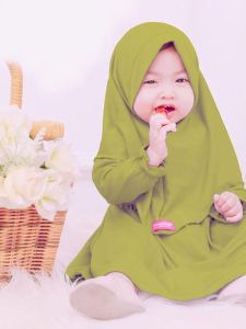Gamis Hijab Shakira Anak Balita Perempuan Fashion Muslim Spandek Gamis Anak Perempuan 0bln-2 tahun