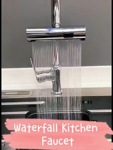 Sink Faucet Kitchen Multifunctional Sink Faucet 3 Modes Water Outlet Universal 360° Rotatable Waterfall Faucet