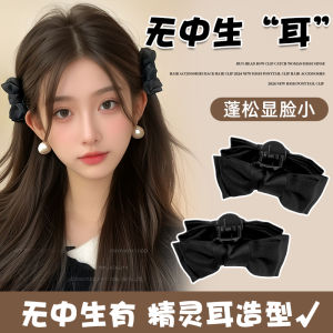 Kẹp Tóc Tai Tiên Nữ Màu Đen Có Nơ Hình Bướm Phụ Kiện Tóc Nữ Kẹp Tóc Hình Tai Nhỏ Kẹp Tóc Kiểu Dáng Bên Hông Phụ Kiện Tóc