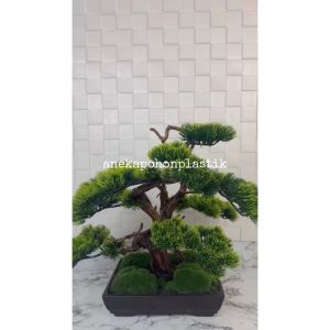 Pohon Hias Artificial Tanaman Bonsai Latex Pot Semen Persegi Hiasan Meja Dekorasi Rumah
