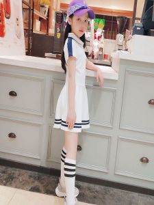 Girl Sports Dress Summer Polo Shirt Preppy Style Casual Fashion Golf Tennis Baseball Clothing Skirt