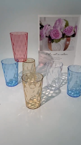 NAJIA 6pcs Acrylic Plastic Water Cup High Grade Plastic Drinking Cups Hot & Cold Drinking Glass for Restaurant And Home Use