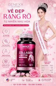 Viên Uống Collagen 1000mg GENEXX Collagen & Biotin – Bổ Sung Biotin Kẽm Vitamin C & E Hỗ Trợ Đẹp Da Tóc Móng