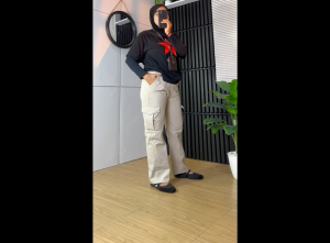Celana Kulot Cargo Kargo Pants Wanita Jumbo Big Size Hijab Cewek Panjang Kekinian Premium