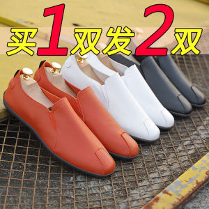 รองเท้าบู๊ทส้นแบนลำลองสำหรับผู้ชาย ฤดูใบไม้ผลิและฤดูใบไม้ร่วง รองเท้าบู๊ทส้นแบนแบบสวมสบาย สไตล์หนัง PU สำหรับวัยรุ่น