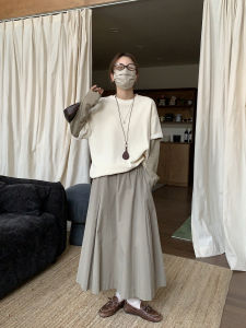 เสื้อยืดแขนยาวหลวมๆ ทรงหลวมๆ สำหรับผู้หญิง NIZONDAYS ฤดูใบไม้ผลิและฤดูใบไม้ร่วง 2025 ทรงหลวมๆ แขนยาว 2 ชิ้นปลอม