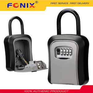 FONIX Key Lock Box 4 Digit Combination Wall Mount Key Storage Box 4.65 Inch Key Cabinet Key Safe Box for Spare House Keys best for Home Office Garage School Gym