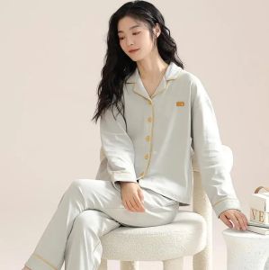 Miiow | Pure Cotton Sleepwear Womens Long Sleeve Open Cardigan Set Loose Fit Home Clothes Spring Autumn New Arrival MiiOW Cat Person