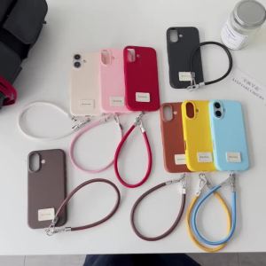 หนังแบบซิลิโคนอ่อนนุ่ม Case สำหรับ iPhone 16 15 14 13 12 11 Pro Max Plus สวม A เชือกเส้นเล็กป้องกันการล่มสลายปกปลอกสำหรับ IPhone16 Case