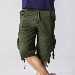 Mens Military Cargo Shorts Army Camouflage Shorts Men Cotton Loose Work Casual Short Pants without Belt CP05