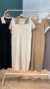 D11244 Friday Contrast Collar Knit Dress