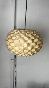 Đèn Thả Treo Kiểu Nhật Bản JOYINLED 30CM Phong Cách Rustic Làm Thủ Công Bằng Tre Thân Thiện Với Môi Trường Chao Đèn Dệt Cho Phòng Ăn