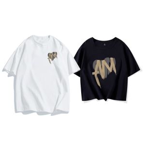 Couples T-Shirts Summer New Arrival Short Sleeve Unique Design Long Short Style Cotton Korean Version Loose Fit round Neck