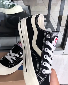 (PROMO TERLARIS) Sepatu Vantela Public Low Black 0riginal Pria/ Sepatu Sekolah Pria Wanita