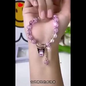 Sanrio | Kuromi My Melody Crackle Bead Jewelry Transparent Bead Wrist Accessory Heart‑shaped Gift Box Pack Collectible Fashion Ornament