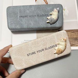 Cat Cute Portable Anti-Pressure Myopia Frame Glasses Case Female Fancy Retro Sunglasses Storage Box Stylish New