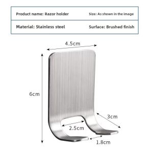 Stainless Steel Razor Holder Old Fashioned Shaving Razor Hook Bathroom Storage Organizer Metal Wall Mounted Razor Rack