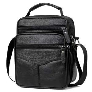 Genuine Leather shoulder bag Mens bag Crossbody bag Vertical briefcase sling Backpack Fashion leather sling bagbags