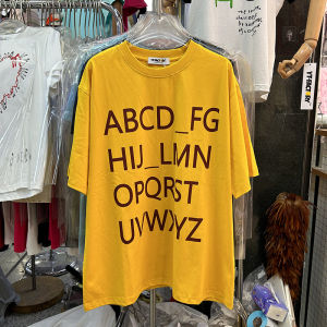 Retro American T-Shirt Short Sleeve Women Summer European round Neck Letter Print Midi Fashion Top Commute Style Other Material