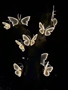 YUDESHUI 40/60cm LED Butterfly Light Static Waterproof LED Simulated Butterfly Decor Realistic LED Fluttering Butterfly Christmas/Wedding Decor