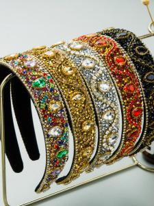 Luxury Glass Rhinestone Hairband Womens Sparkling Pressed Hair Vintage Baroque Style Full Water Diamond Hair Accessories