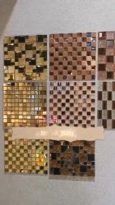 Wall Panel Mozaik Tile Kaca 3D Dekoratif 30x30cm untuk Dekorasi Dinding Interior Rumah dan Kantor