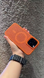 CASEKAKI HONEYCOMB Heat Cooling Matte Magnet Soft TPU Phone Case for IPhone 18 17 16 15 14 13 12 Pro Max Shockproof Case