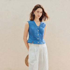INMAN | Cotton Vintage V-Neck Sleeveless Gilet