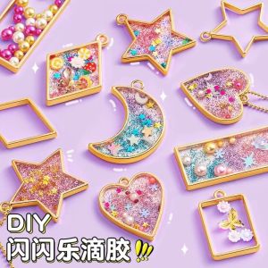🔥HOT🔥Non Toxic Resin Jewelry Kit for Kids DIY Pendant Necklace Craft Set with Molds Child Safe Creative Ornament Making Educational STEM Toys Gift for Girls Boys