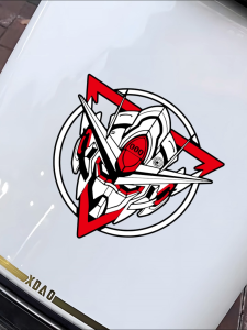 สติกเกอร์กันดั้มต้นกำเนิด RX-78-02รูปลอกไวนิลกันน้ำตัวถังรถจักรยานยนต์แบบสะท้อนแสง