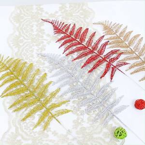 1PC nhân tạo nhấp nháy lá Trang trí tiệc cưới nhà giả lá nhiệt đới DIY vòng hoa sắp xếp Giáng sinh trang trí năm mới treo trang trí