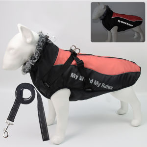 Thickened Cotton Dog Clothes for Winter Large Medium Dogs Pet Golden Retriever Winter Cotton Vest Pulling Harness by Pome