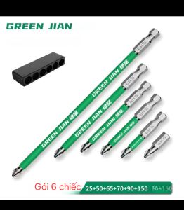 Green Jian Bộ Tuốc Nơ Vít 6 Chiếc Chống Trượt 25mm-150mm Chất Liệu Thép Không Gỉ Độ Cứng 60HRC±1