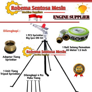 Sprinkler Big Gun VY 30 Komplit Tiang Tripod dan Selang Pemadam | Sprinkler Penyiraman
