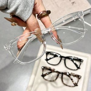 Classic Square Optical Frame With Rivet Detail Anti Blue Light Night Protection Glasses