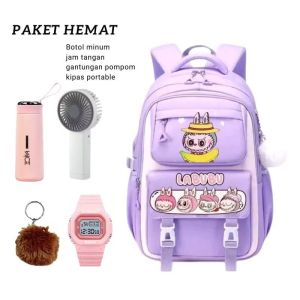 Tas LABUBU tas ransel anak perempuan labubu BANYAK BONUSNYA tas ransel anak sekolah tas anak