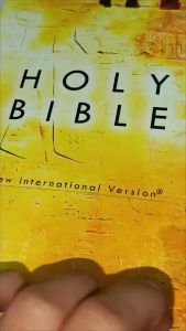 PCBS HOLY BIBLE NIV Outreach Edition yellow cover hardcover New International Version non-fiction religion book.