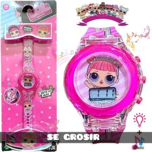 MODEL TERBARU JAM TANGAN ANAK CEWEK ADA LAMPU & MUSIK KARAKTER HELLO KITTY UNICORN MINNIE MOUSE PRINCESSBARBIE FROZENPONYLOL