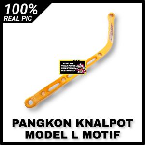 PANGKON BREKET KNALPOT CNC MODEL TONGKAT GOLF MOTIF 24CM UNIVERSAL