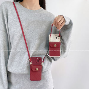 Fashionable Tea Rose Pattern Phone Case with Crossbody Strap Womens Full Cover Soft Shell for Vivo X200/X100s/X90 Y300 S20S191817 IQOO13/neo