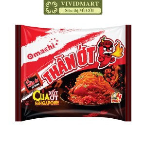 [SET 10 GÓI] - MASAN -  Mì trộn Omachi Thần Ớt 2 vị: Siêu cay Cua xốt ớt Singapore Siêu đắng Tôm khổ qua rừng Nhật Bản (125 - 127g/gói)
