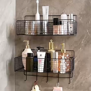 DAILYGO Wall mounted shelf Bathroom organizer Rack Shower Shampoo Rack Toilet Accessories Kitchen Storage