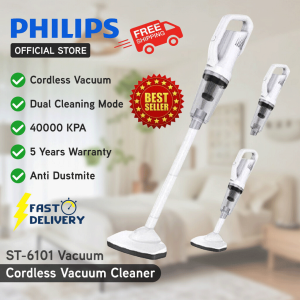 PHILIPS Wireless 6 in 1 Vacuum Cleaner For Home Wet and Dry Vacuumcleaner Portable Handheld Vacuum Cleaner Heavy Duty 40000Pa Strong Suction Vaccume Cleaner Vacuum For Bed and Sofa With HEPA Filtration Low Noise Small Car Vacuum Cleaner