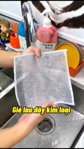 Set 10 Khăn Rửa Chén Dây Kim Loại Đa Năng Chà Bồn Rửa Bát - Cọ Rửa Xoong Nồi Không Mài Mòn